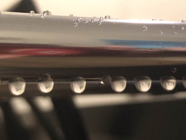 Trombone Slide with Water Droplets